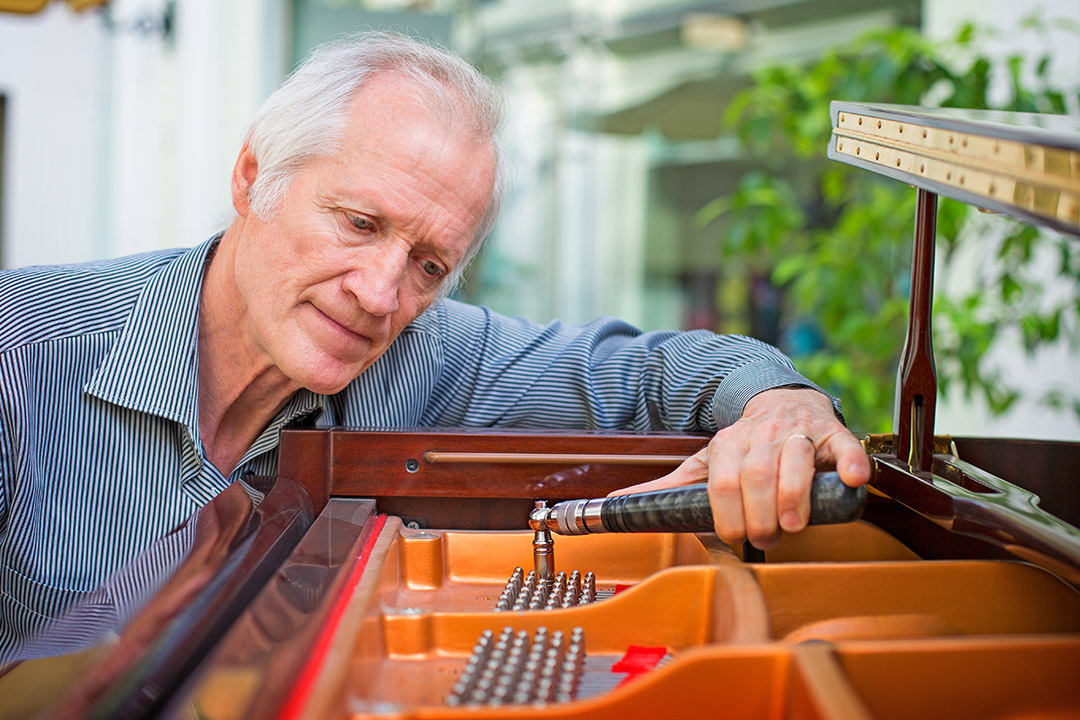 acordaj de pian profesionist realizat de către un acordor